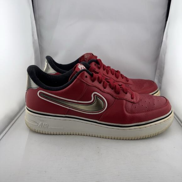 Nike‎ Air Force 1 ’07 LV8 NBA Red Gold Swoosh Men’s Sz 13 Retro Sneakers Shoes main image 11